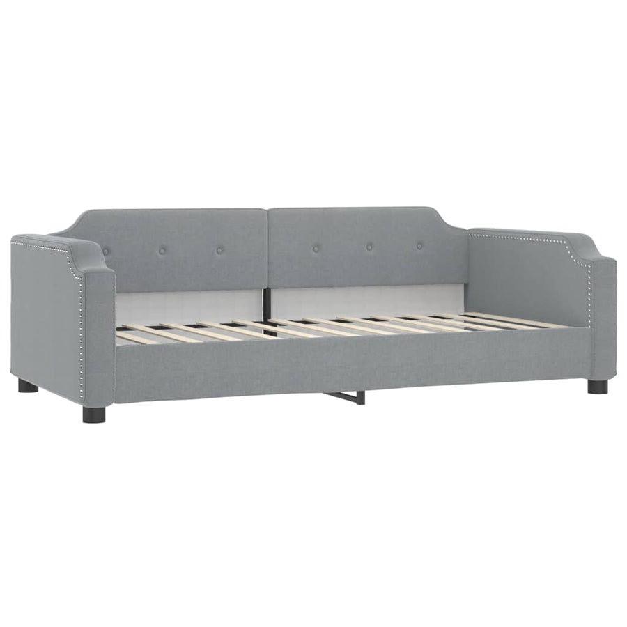 Slaapbank met matras 90x190 cm stof lichtgrijs