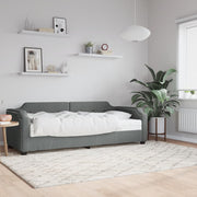 Slaapbank 90x190 cm stof donkergrijs met matras
