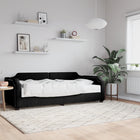Slaapbank met matras 90x190 cm zwart