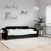 Slaapbank met matras 90x190 cm zwart