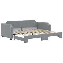 Slaapbank Stof 80 x 200 cm Lichtgrijs met onderschuifbed