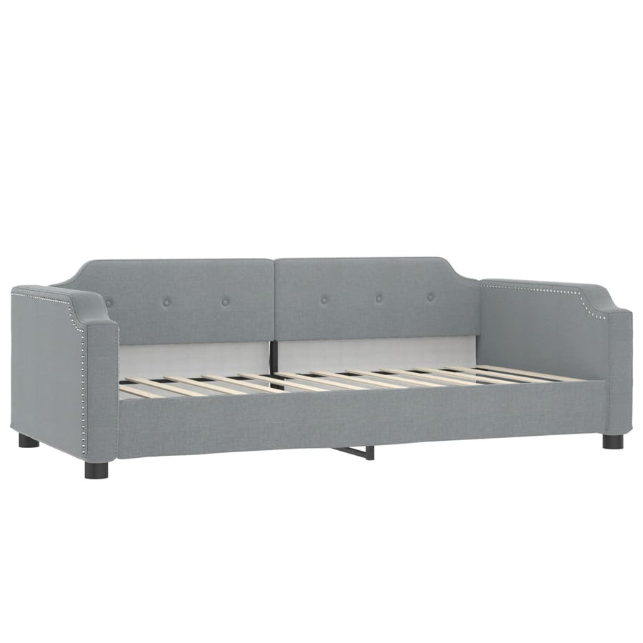 Slaapbank Stof 80 x 200 cm Lichtgrijs met onderschuifbed