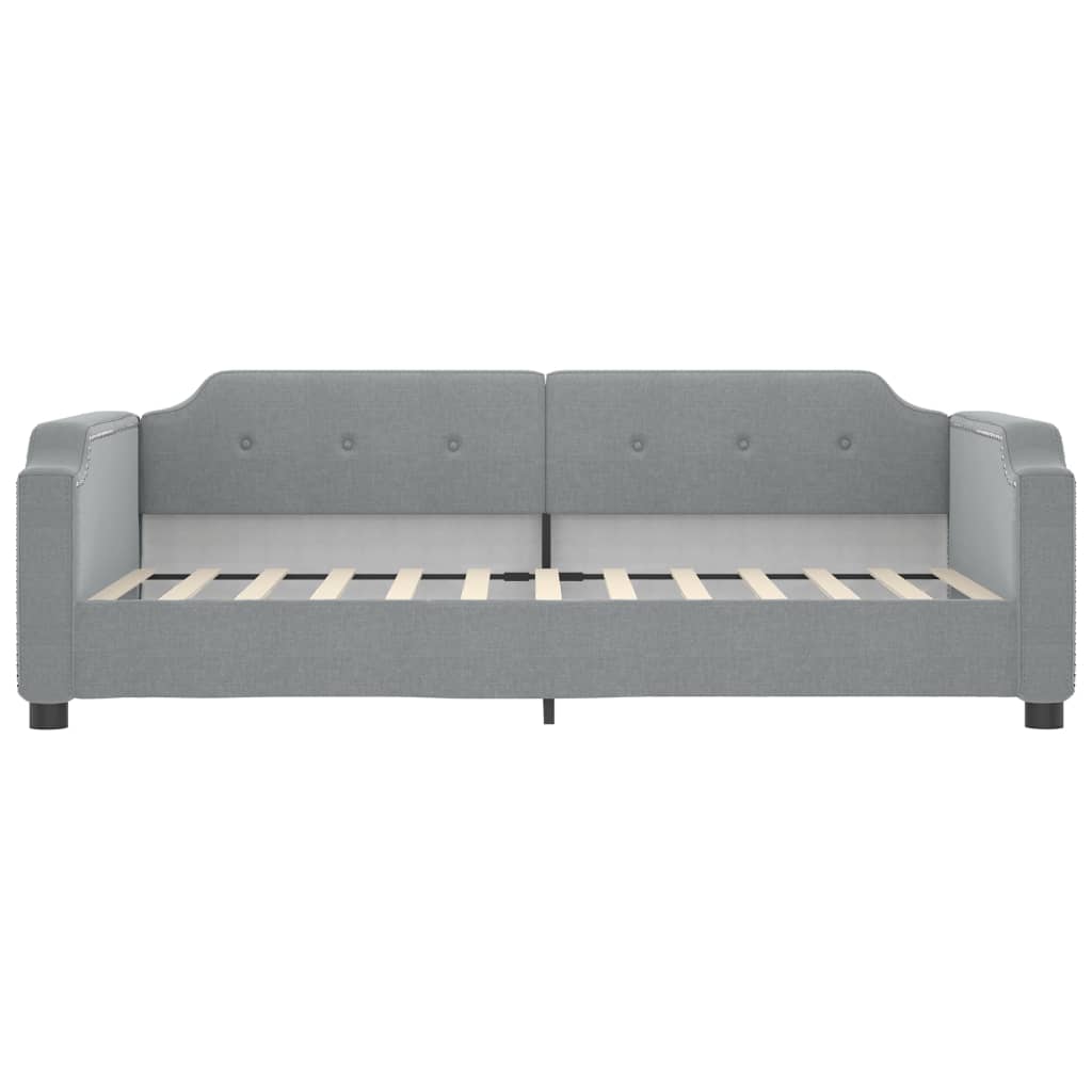 Slaapbank Stof 80 x 200 cm Lichtgrijs met onderschuifbed