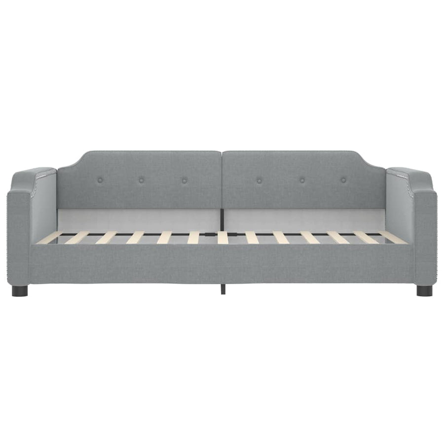 Slaapbank Stof 80 x 200 cm Lichtgrijs met onderschuifbed