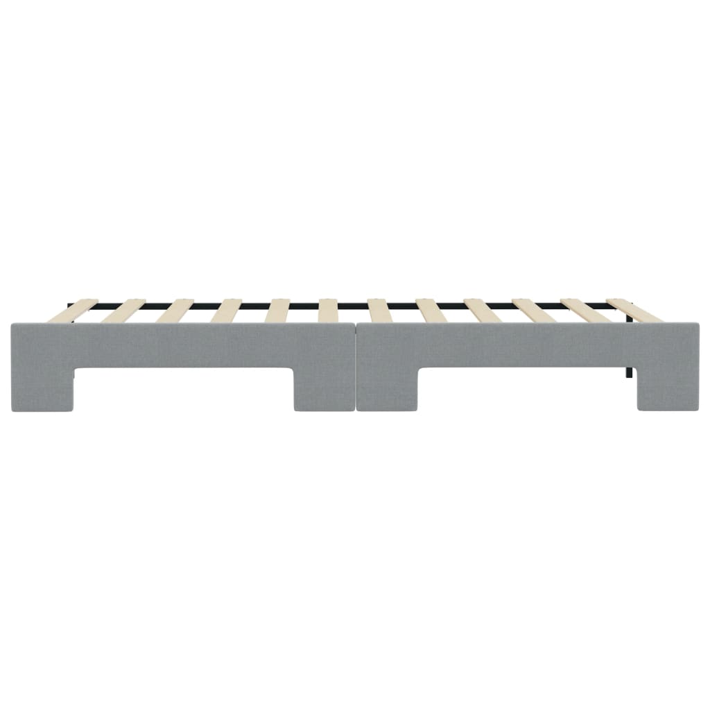Slaapbank Stof 80 x 200 cm Lichtgrijs met onderschuifbed