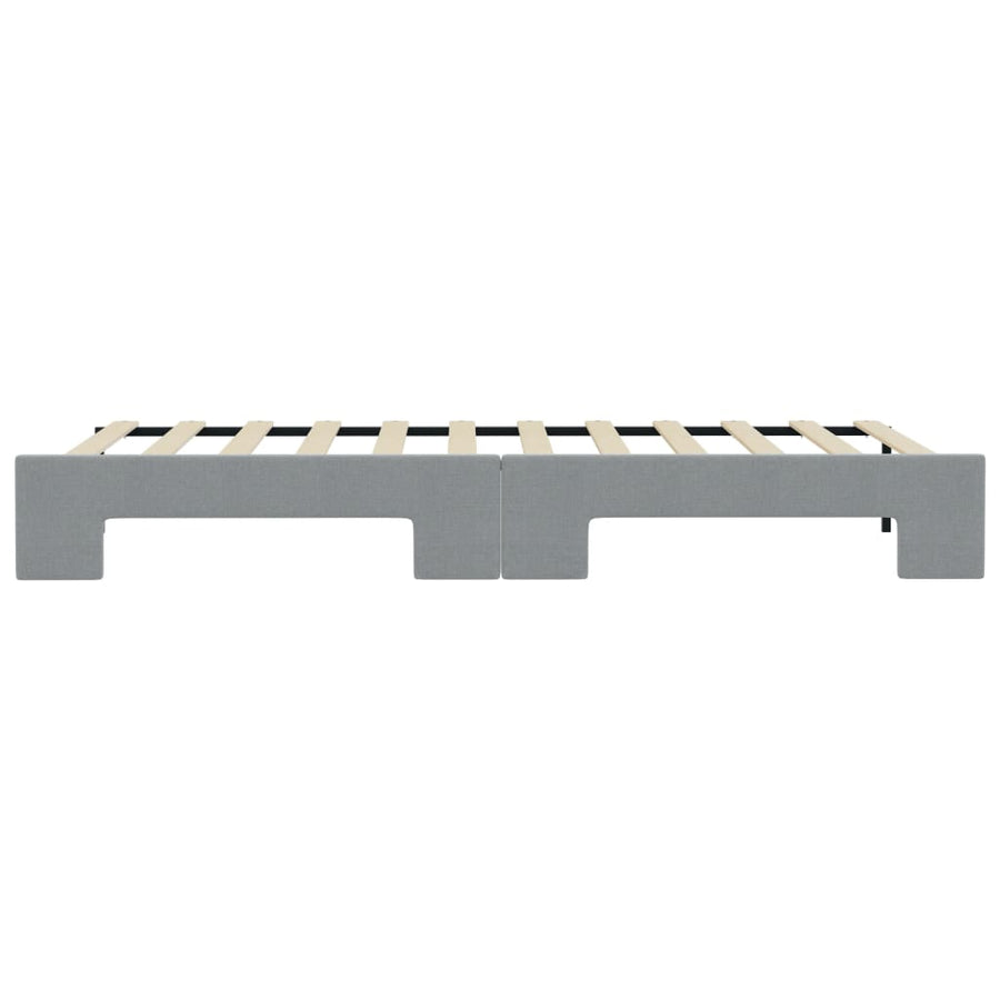 Slaapbank Stof 80 x 200 cm Lichtgrijs met onderschuifbed