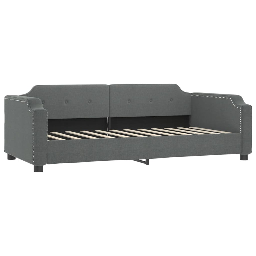 Slaapbank Stof Donkergrijs 80 x 200 cm met onderschuifbed