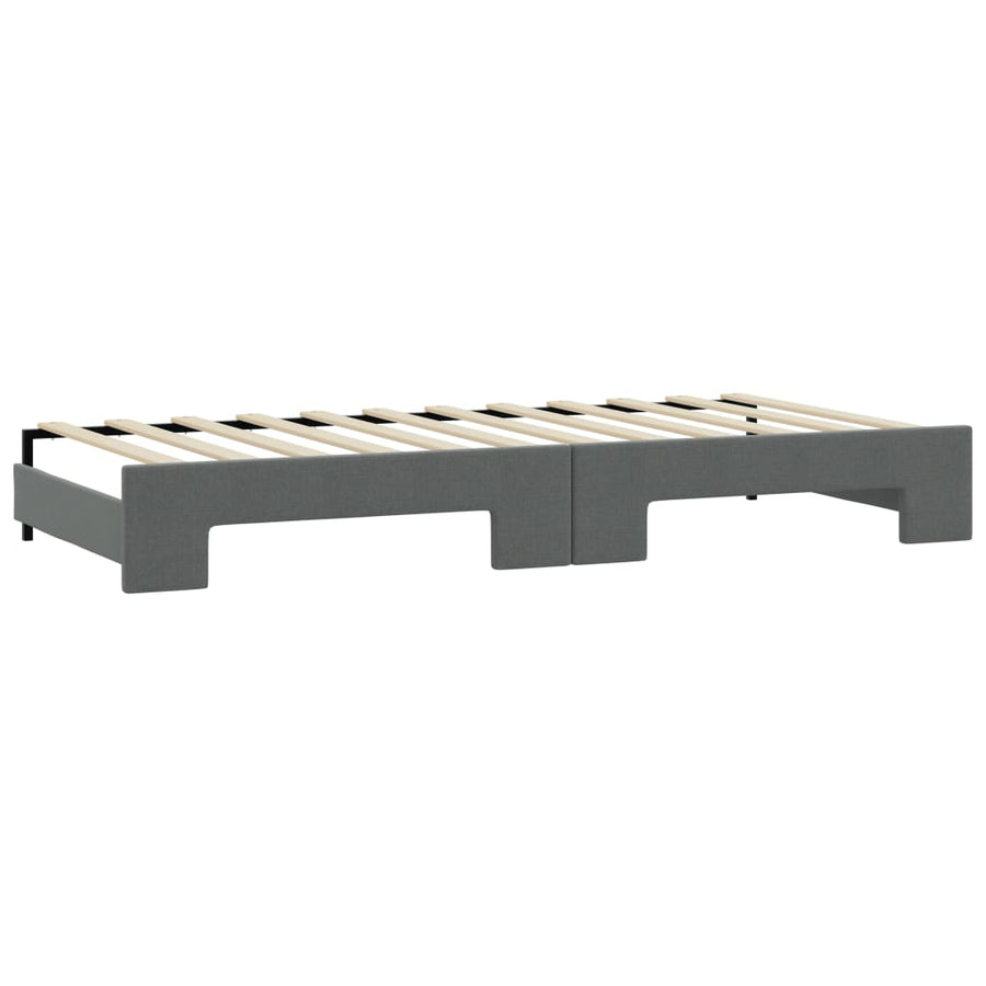 Slaapbank Stof Donkergrijs 80 x 200 cm met onderschuifbed