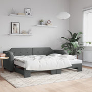 Slaapbank met onderschuifbed 80x200 cm donkergrijs