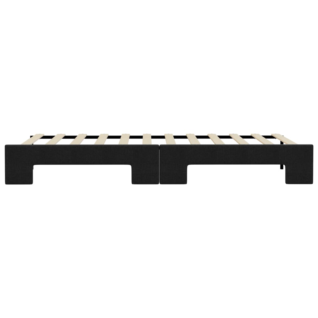 Slaapbank Stof 80 x 200 cm Zwart met onderschuifbed