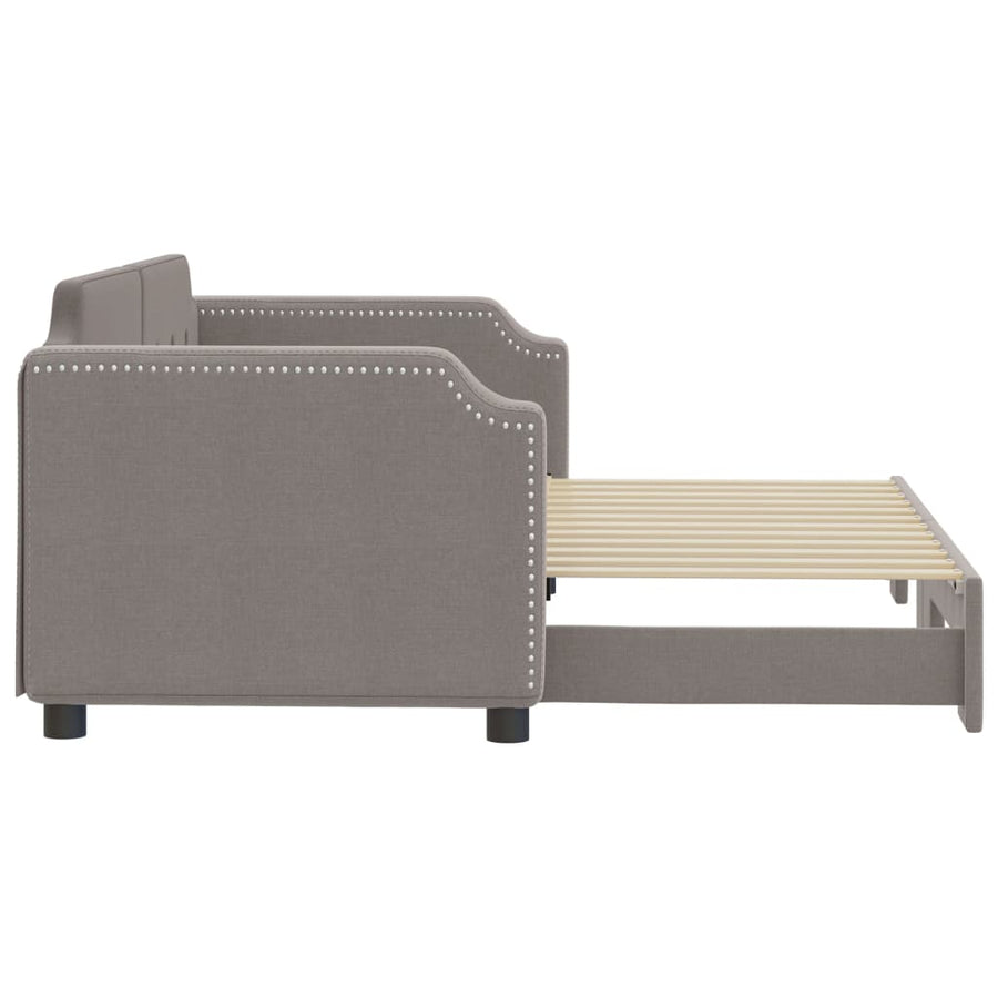 Slaapbank Stof Taupe 80 x 200 cm met onderschuifbed