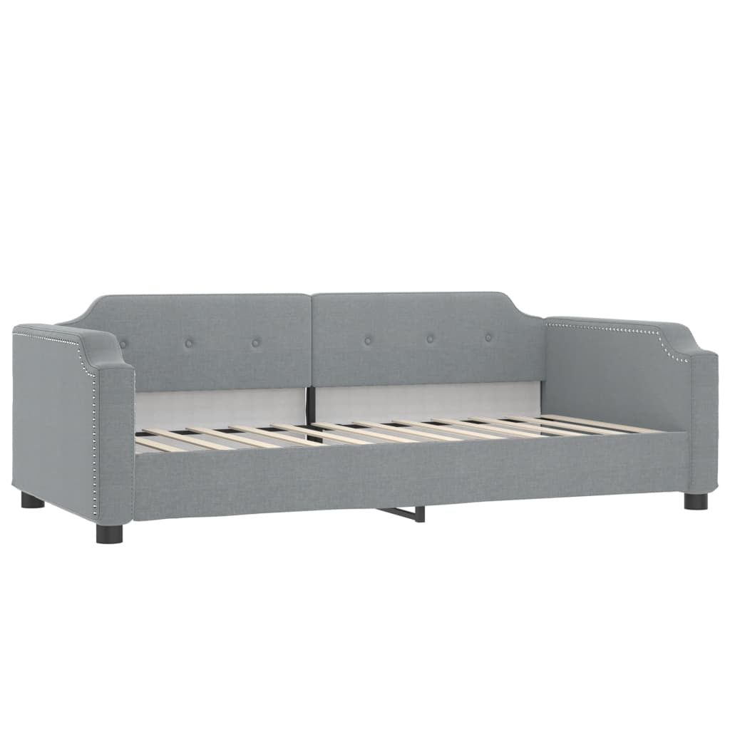 Slaapbank Stof 90 x 200 cm Lichtgrijs met onderschuifbed