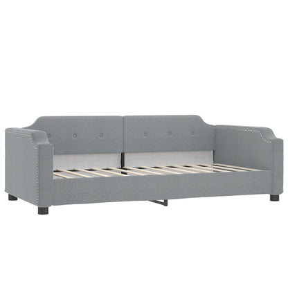 Slaapbank Stof 90 x 200 cm Lichtgrijs met onderschuifbed