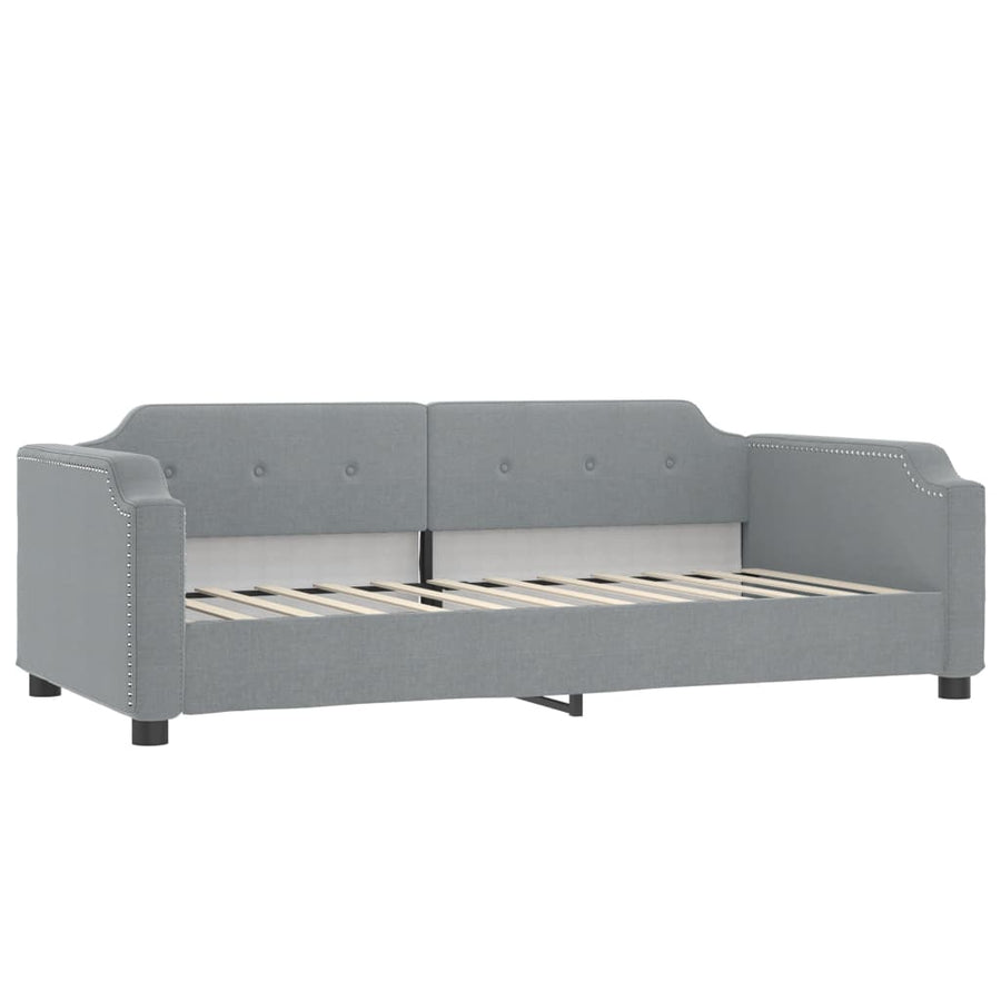 Slaapbank Stof 90 x 200 cm Lichtgrijs met onderschuifbed