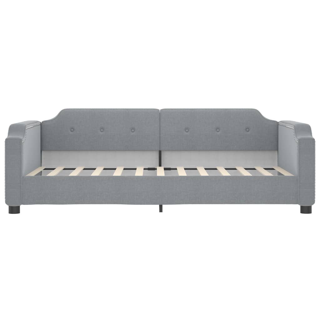 Slaapbank Stof 90 x 200 cm Lichtgrijs met onderschuifbed