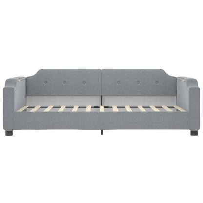 Slaapbank Stof 90 x 200 cm Lichtgrijs met onderschuifbed
