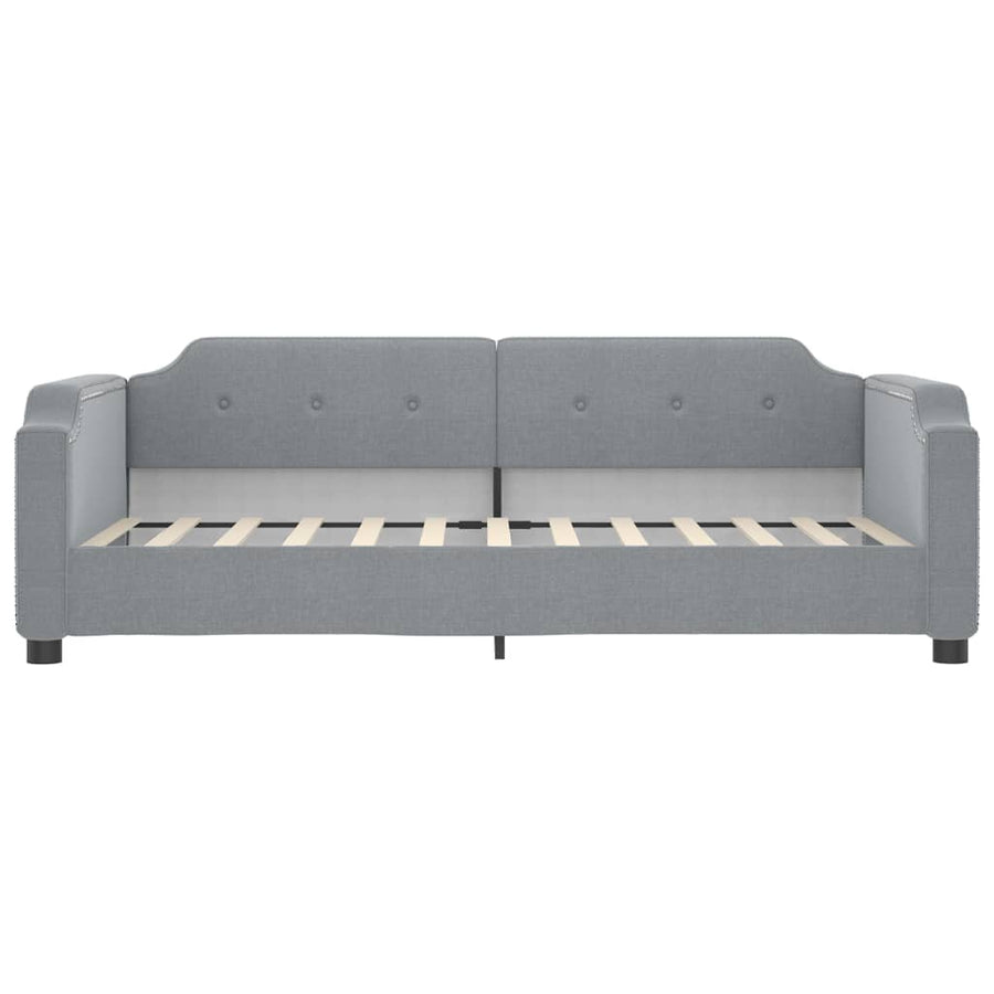 Slaapbank Stof 90 x 200 cm Lichtgrijs met onderschuifbed