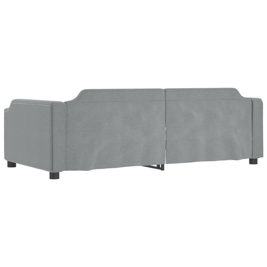 Slaapbank Stof 90 x 200 cm Lichtgrijs met onderschuifbed