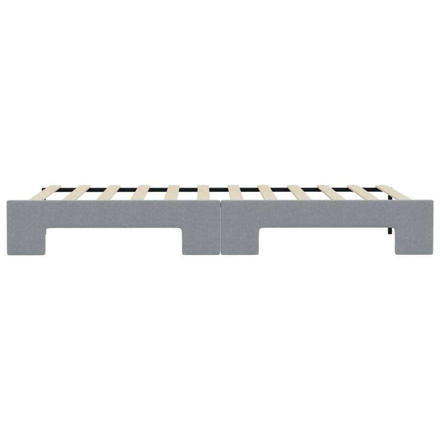 Slaapbank Stof 90 x 200 cm Lichtgrijs met onderschuifbed