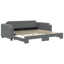 Slaapbank Stof 90 x 200 cm Donkergrijs met onderschuifbed