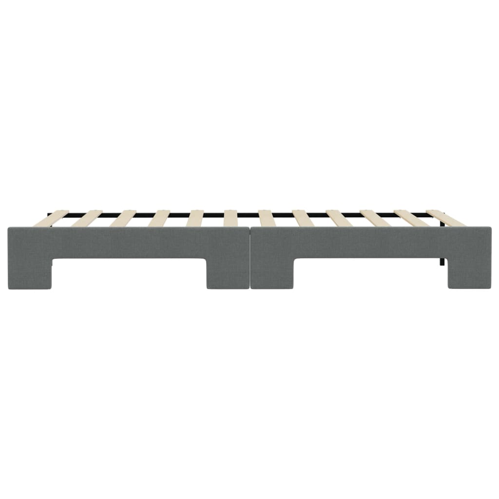 Slaapbank Stof 90 x 200 cm Donkergrijs met onderschuifbed