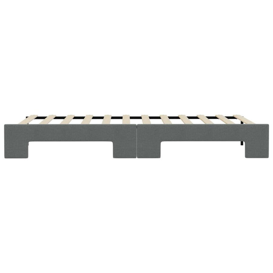 Slaapbank Stof 90 x 200 cm Donkergrijs met onderschuifbed