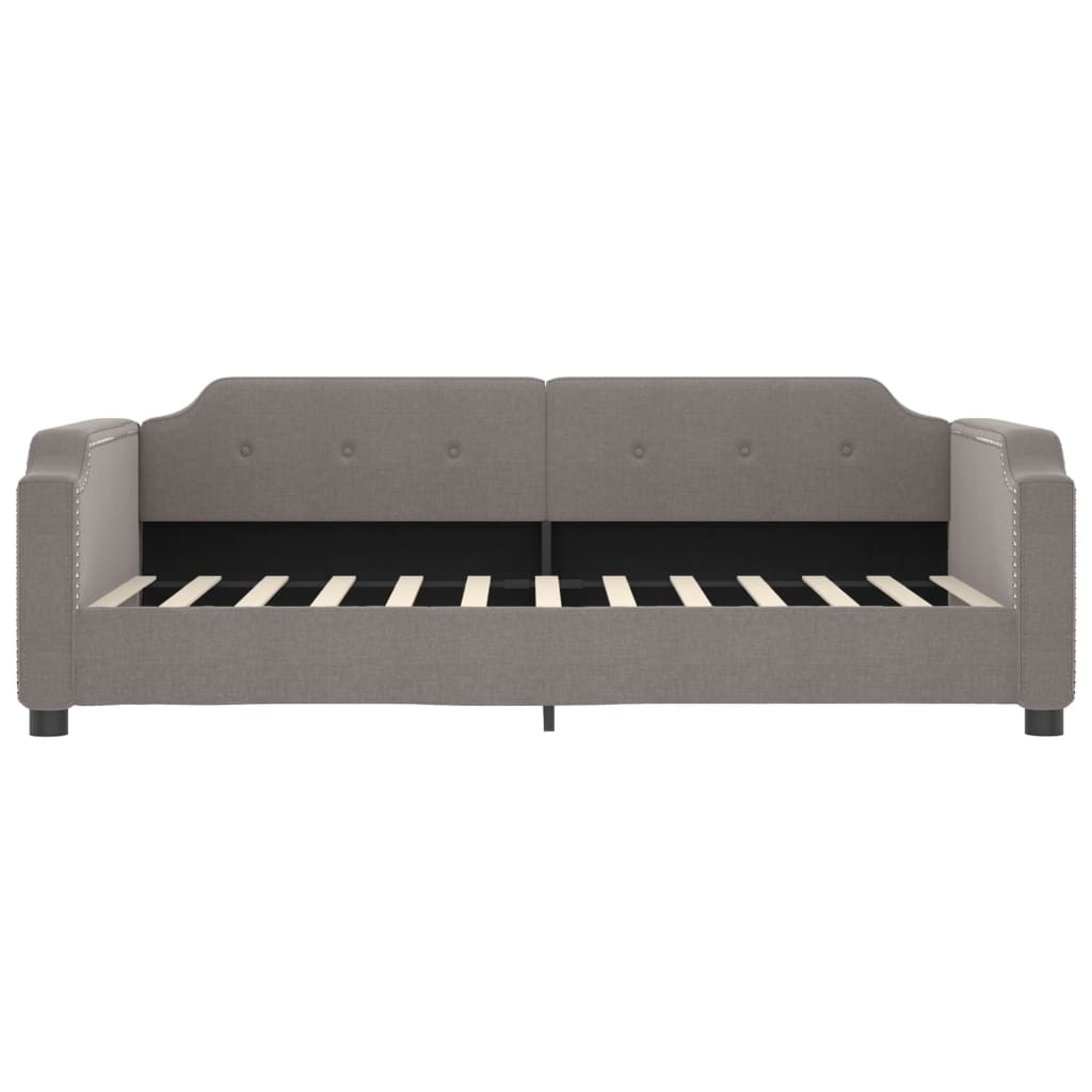Slaapbank Met Onderschuifbed 90X200 Cm Stof Taupe Taupe 90 x 200 cm