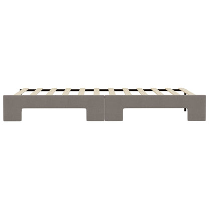 Slaapbank Met Onderschuifbed 90X200 Cm Stof Taupe Taupe 90 x 200 cm