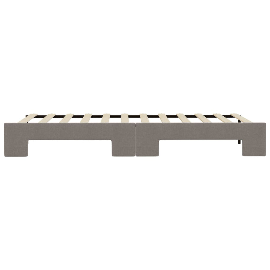 Slaapbank Met Onderschuifbed 90X200 Cm Stof Taupe Taupe 90 x 200 cm