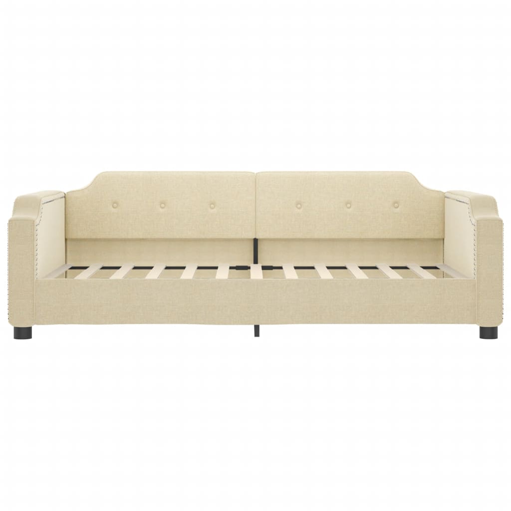 Slaapbank Stof Kleurig Crème 90 x 200 cm met onderschuifbed