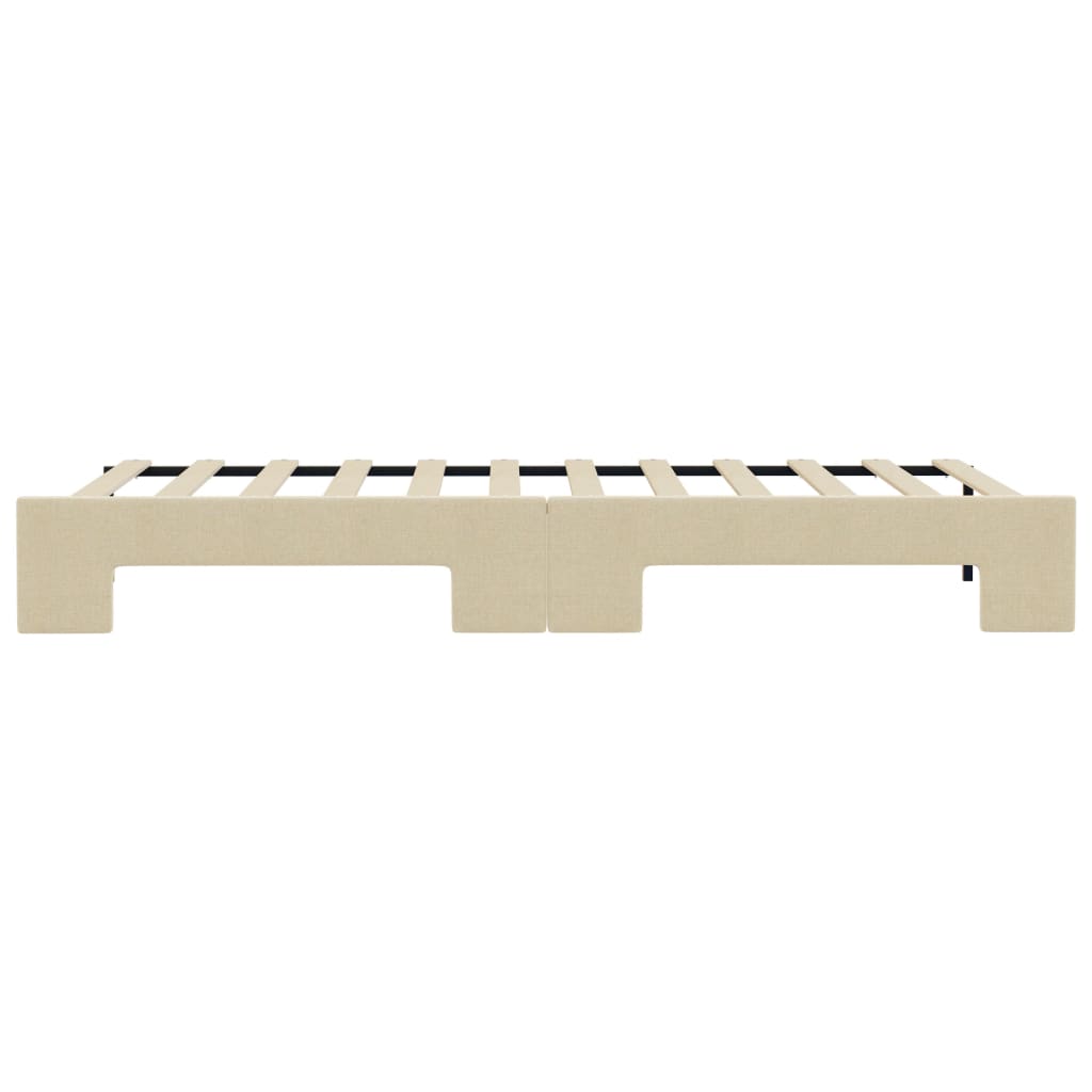 Slaapbank Stof Kleurig Crème 90 x 200 cm met onderschuifbed