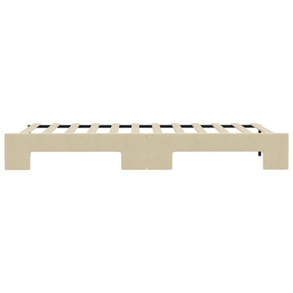 Slaapbank Stof Kleurig Crème 90 x 200 cm met onderschuifbed