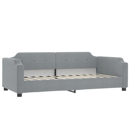 Slaapbank Stof 100 x 200 cm Lichtgrijs met onderschuifbed