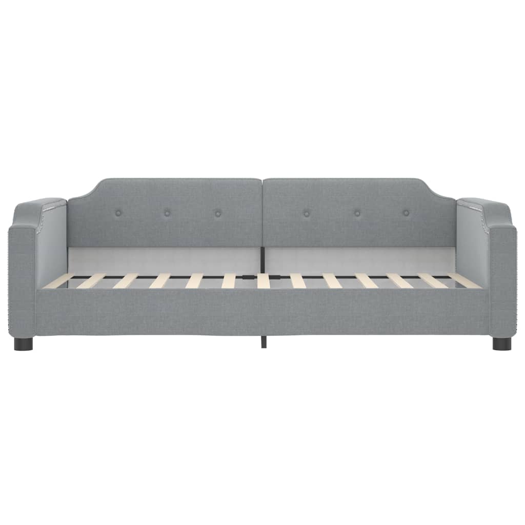 Slaapbank Stof 100 x 200 cm Lichtgrijs met onderschuifbed