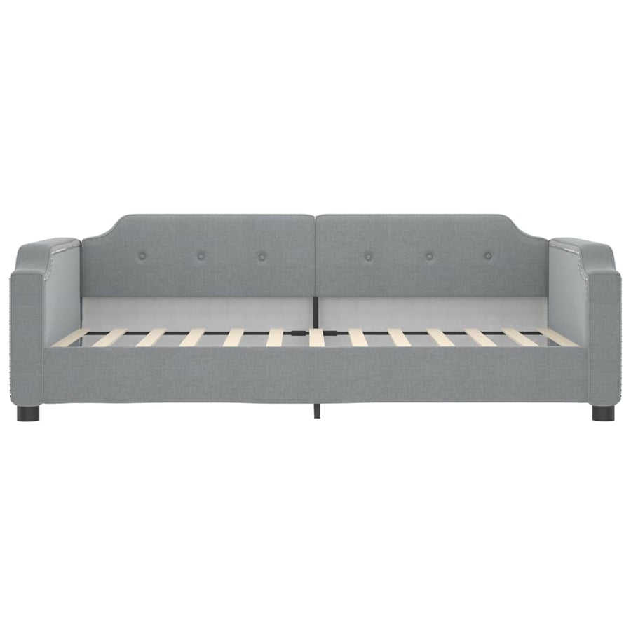 Slaapbank Stof 100 x 200 cm Lichtgrijs met onderschuifbed