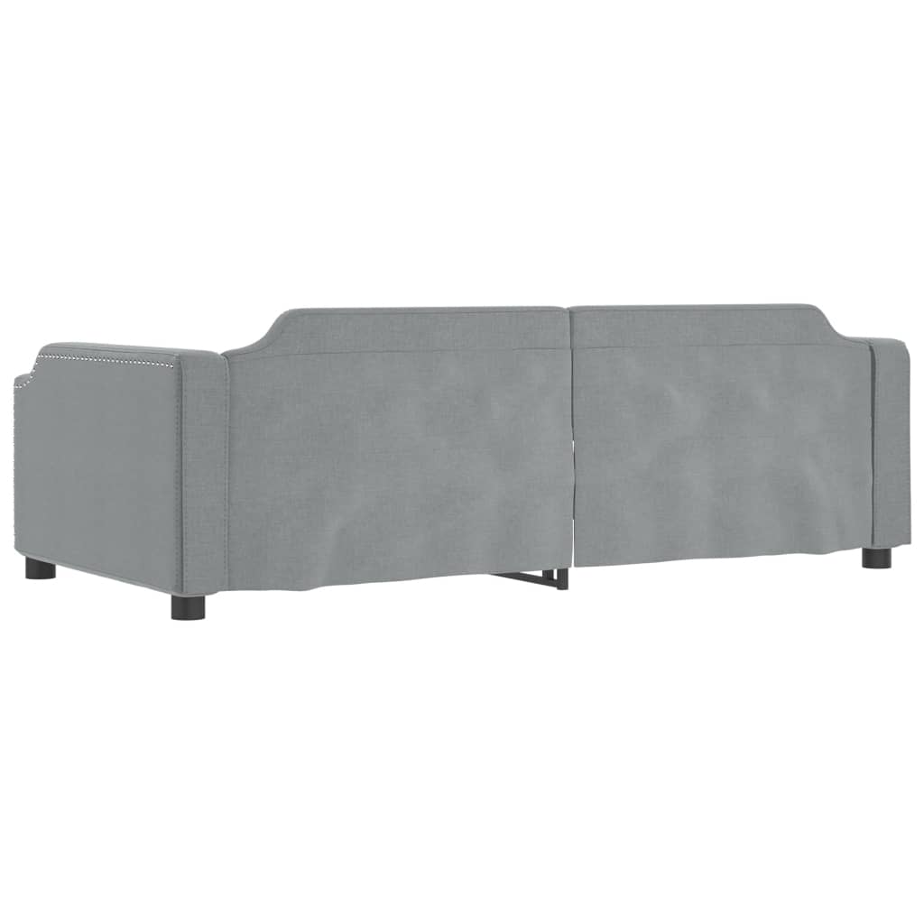 Slaapbank Stof 100 x 200 cm Lichtgrijs met onderschuifbed