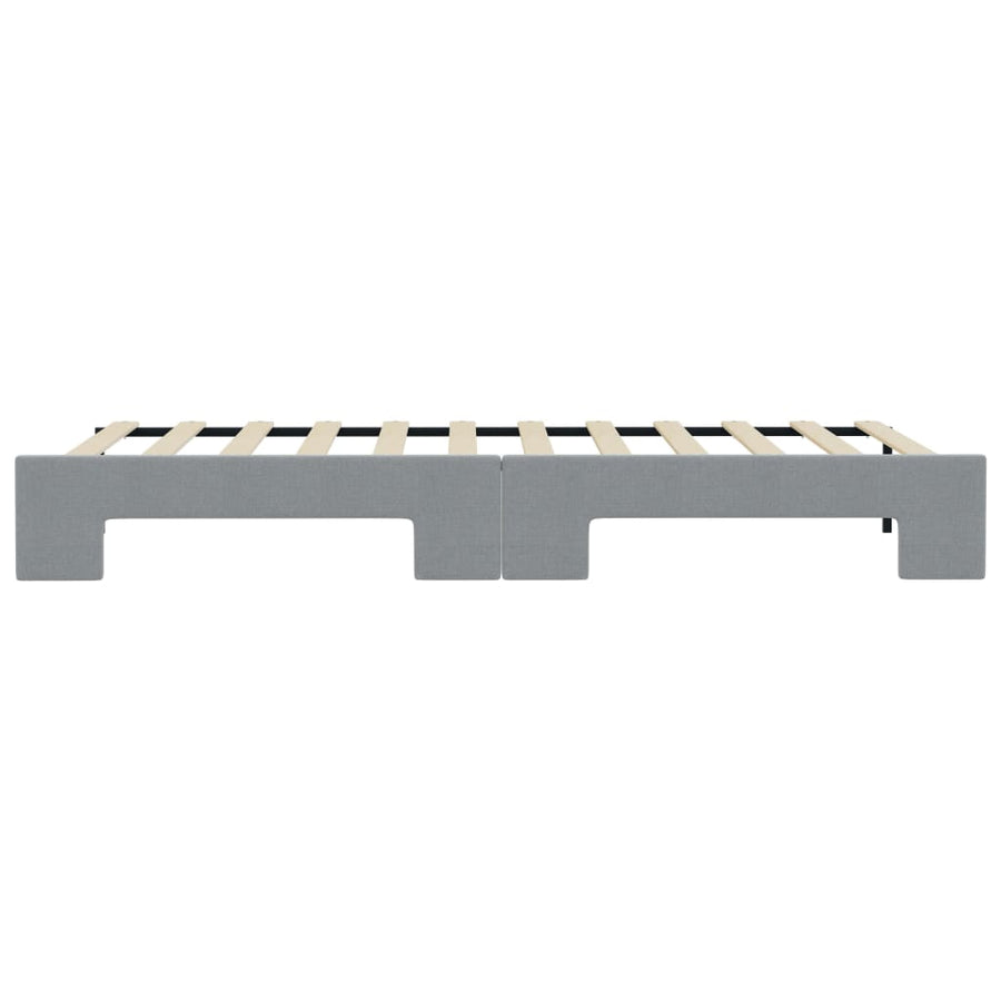 Slaapbank Stof 100 x 200 cm Lichtgrijs met onderschuifbed