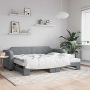 Slaapbank met onderschuifbed 100x200 cm lichtgrijs