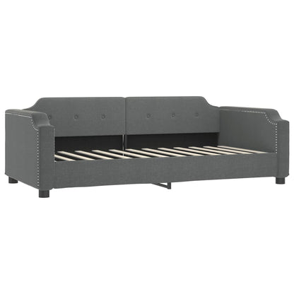 Slaapbank Stof 100 x 200 cm Donkergrijs met onderschuifbed