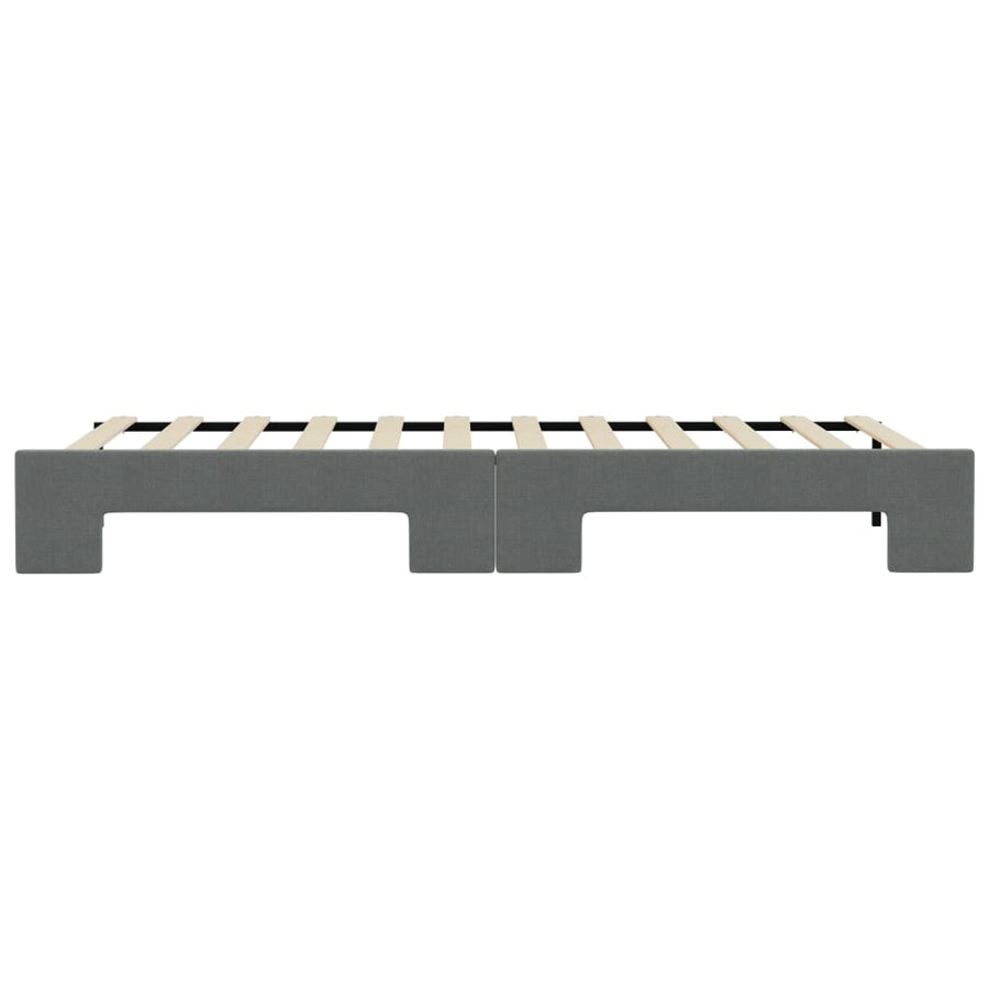 Slaapbank Stof 100 x 200 cm Donkergrijs met onderschuifbed