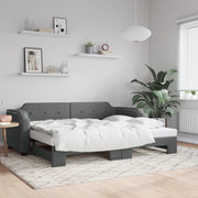 Slaapbank onderschuifbed 100x200 cm donkergrijs
