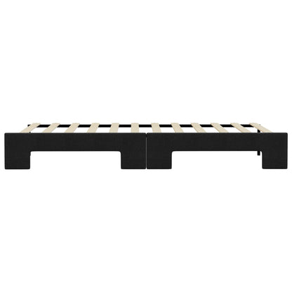 Slaapbank Stof 100 x 200 cm Zwart met onderschuifbed
