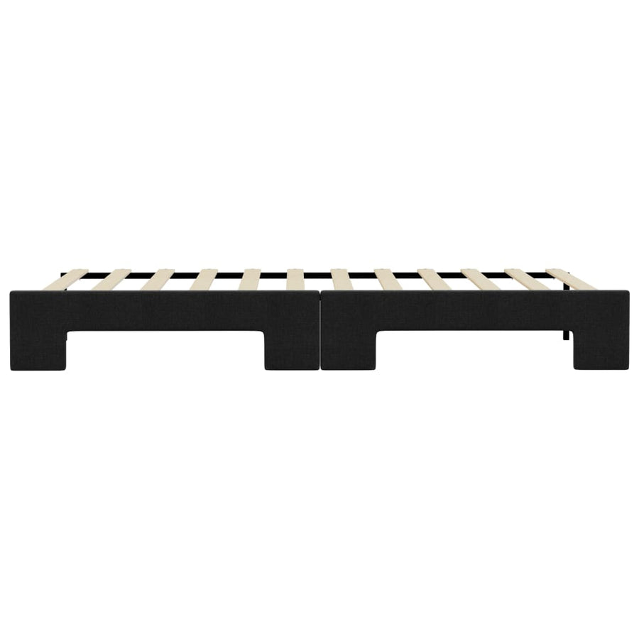 Slaapbank Stof 100 x 200 cm Zwart met onderschuifbed