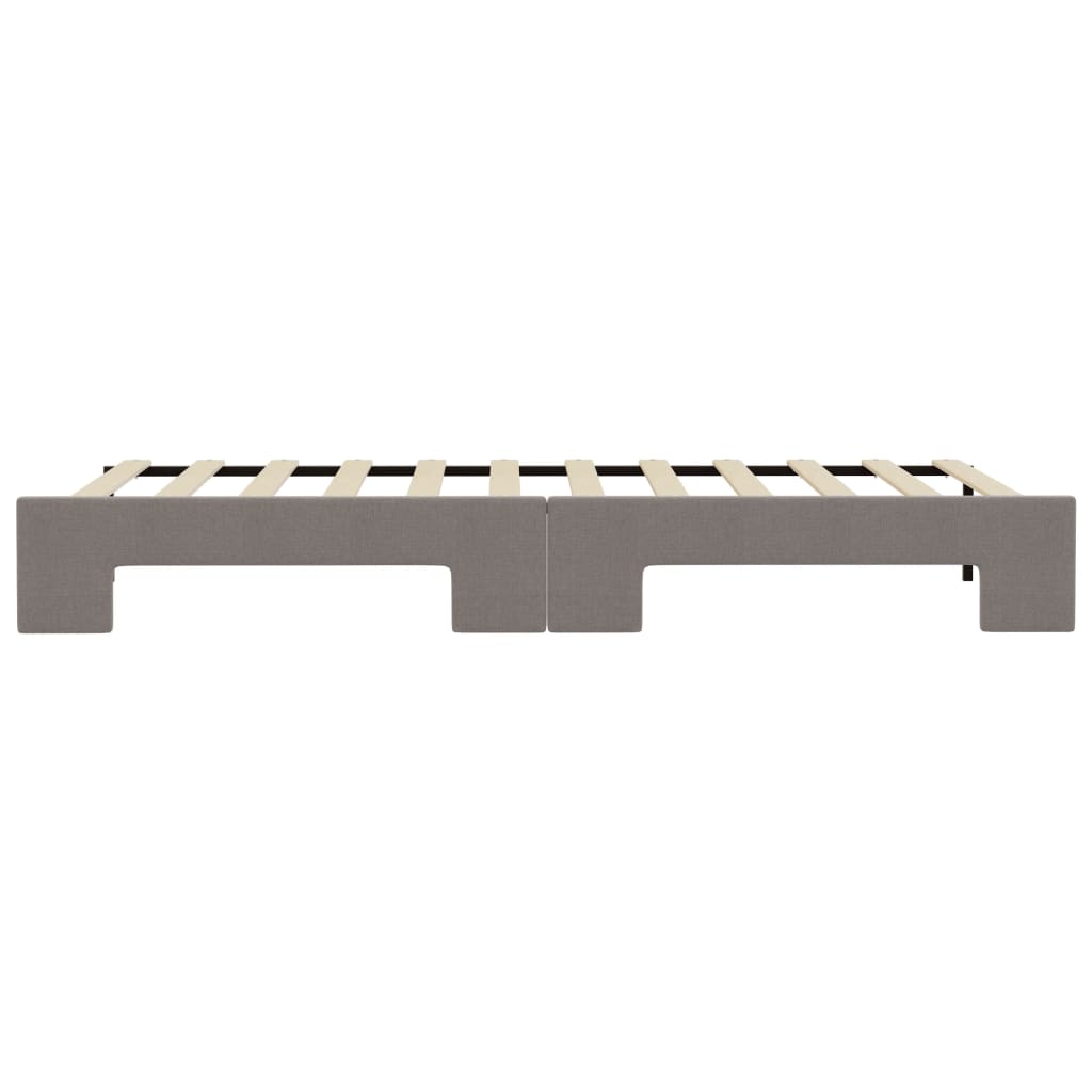 Slaapbank Stof 100 x 200 cm Taupe met onderschuifbed