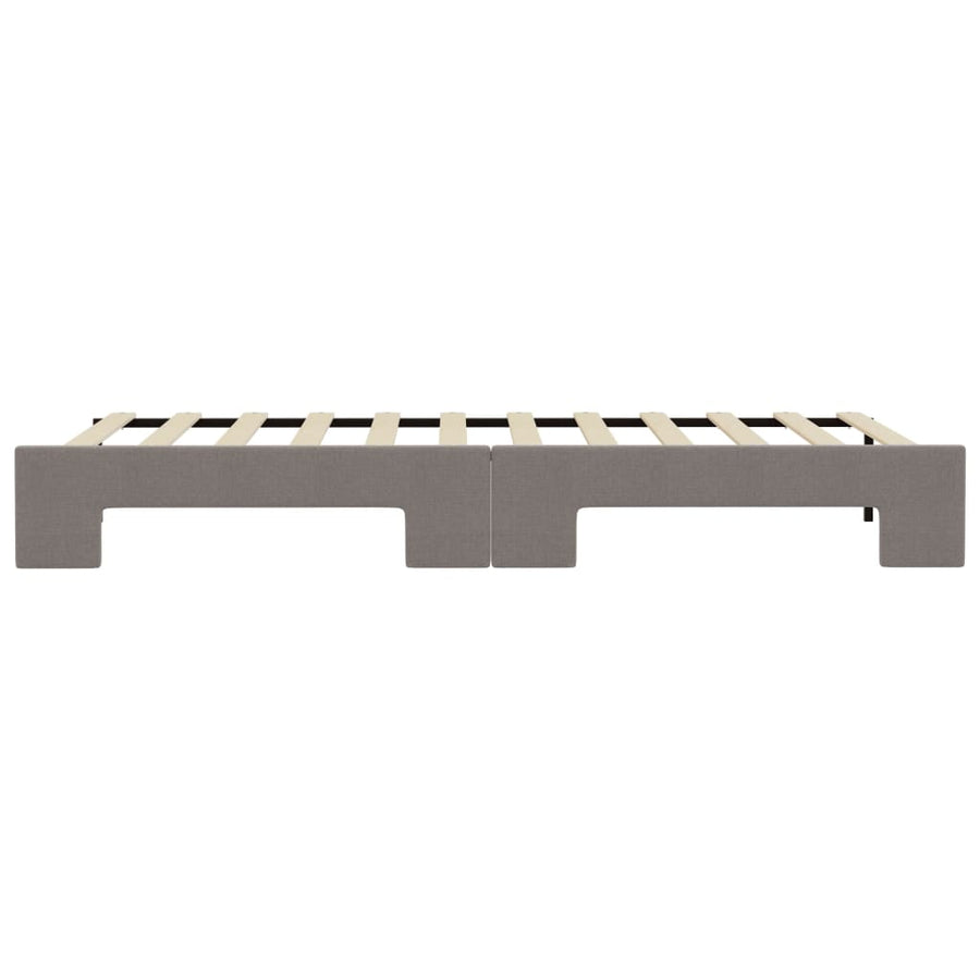 Slaapbank Stof 100 x 200 cm Taupe met onderschuifbed