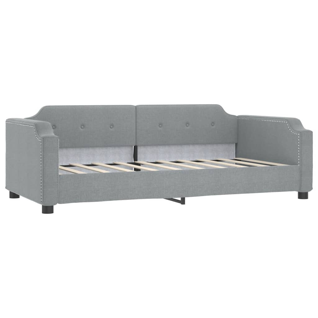 Slaapbank Stof Lichtgrijs 90 x 190 cm met onderschuifbed
