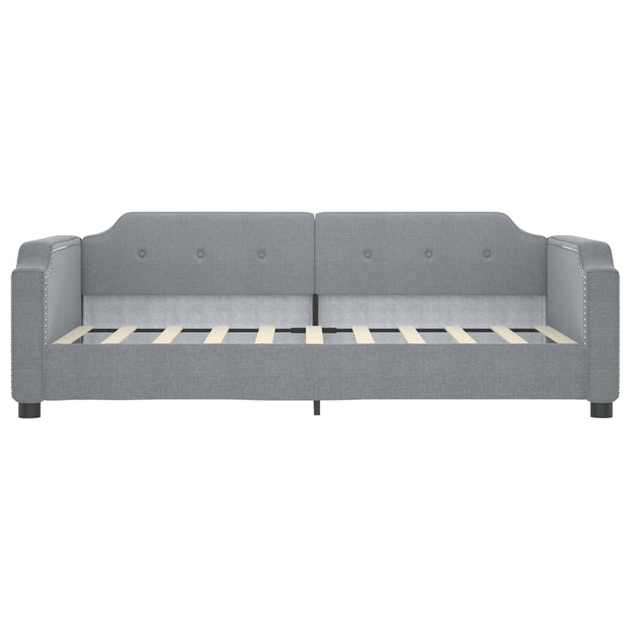 Slaapbank Stof Lichtgrijs 90 x 190 cm met onderschuifbed