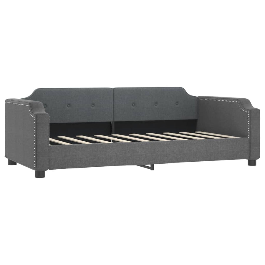 Slaapbank Stof 90 x 190 cm Donkergrijs met onderschuifbed