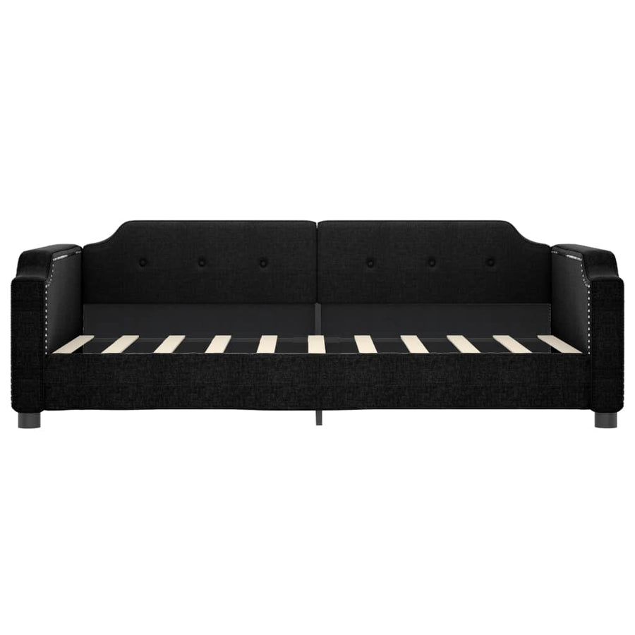 Slaapbank Stof 90 x 190 cm Zwart met onderschuifbed