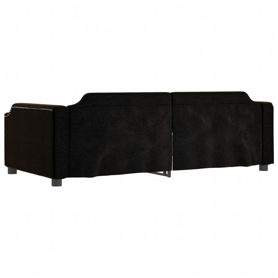 Slaapbank Stof 90 x 190 cm Zwart met onderschuifbed